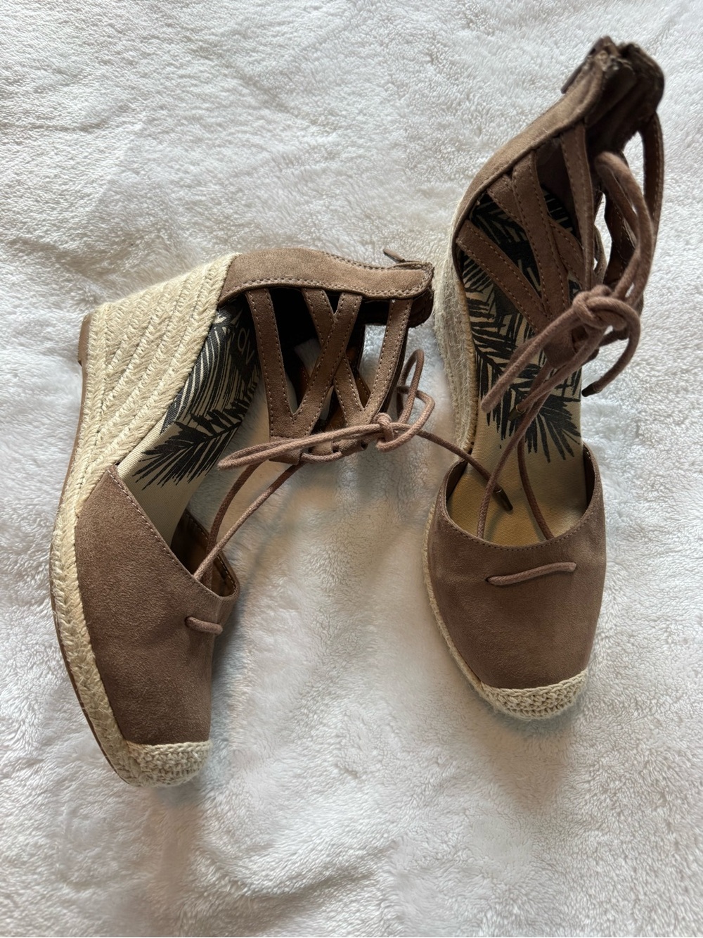 DV Wedge Espadrille Lace-Up Sandals in Brown